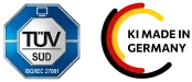 TÜV-zertifiziertes Informationssicherheits-Managementsystem, KI made in Germany